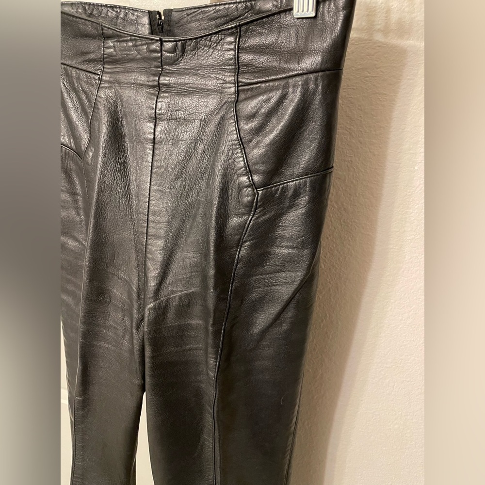 Vintage Michael Hoban 80s High Waist black Leather Pant Size 5/6